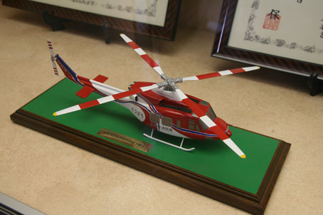 消防局のヘリの模型